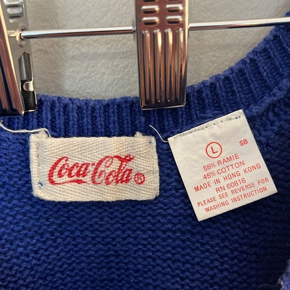 Vintage 80s Coca Cola Knit Sweater Top Size Large - Picture 3 of 4